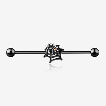 Blackline Venom Spider Web Sparkle Steel Industrial Barbell